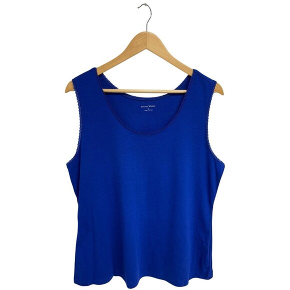 Studio Works women's Basic top sleeveless royal blue size XL - Picture 1 of 11